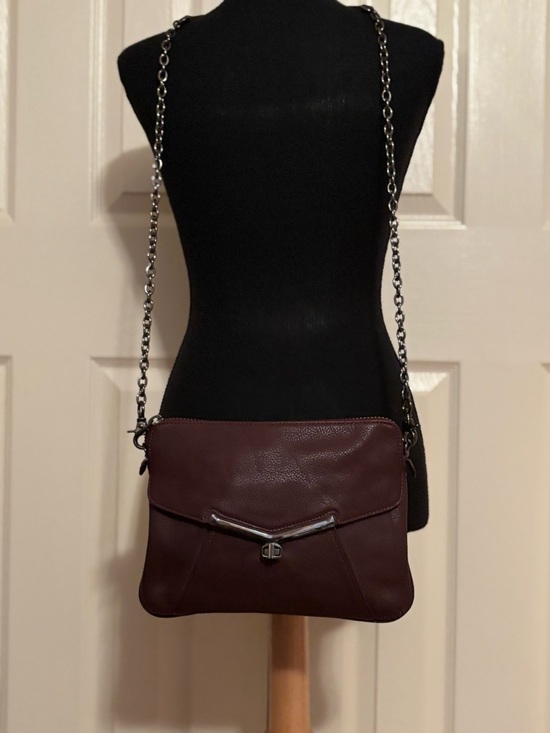 Botkier Handbags - BOTIKER  VALENTINA CROSSBODY Burgundy Pebbled Leather , Gun Metal Hardware